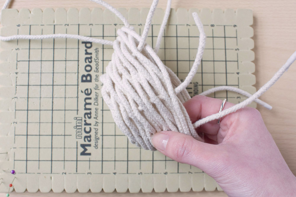 DIY Rope Basket Tutorial View from the side of what is definitely now looking like a basket