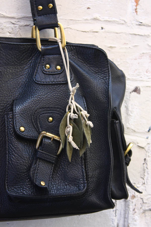 Autumn Leaf Leather Bag Charm