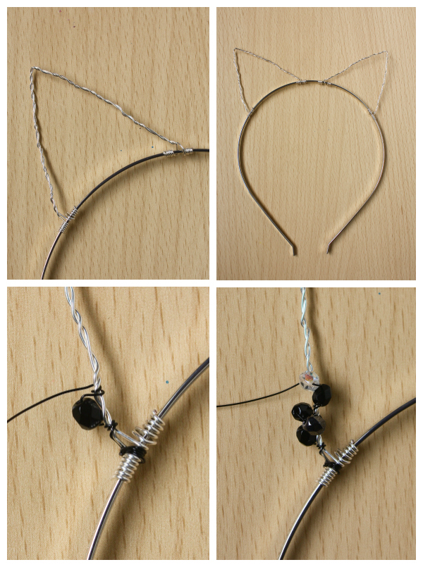 DIY Beaded Sparkly Cat Ears