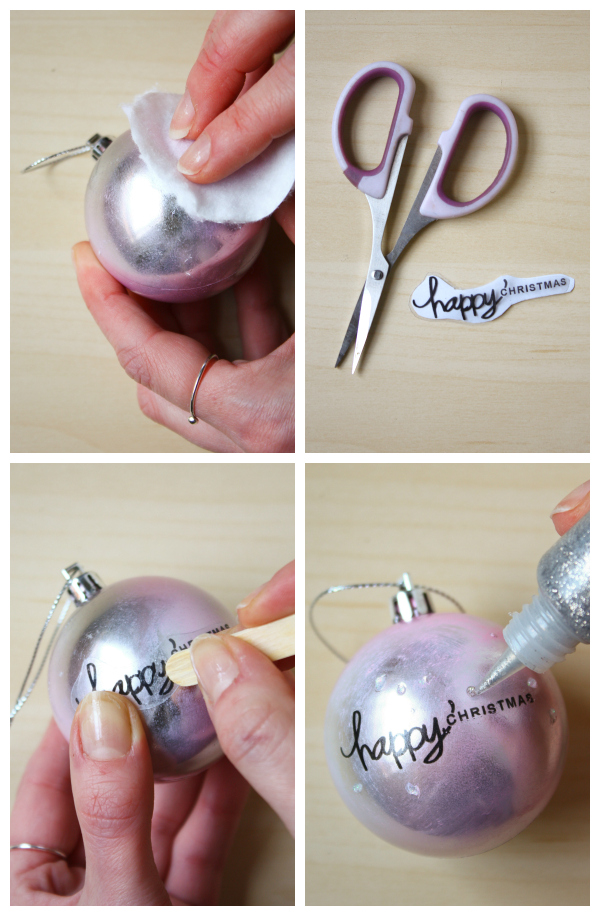DIY Christmas Sentiment Baubles