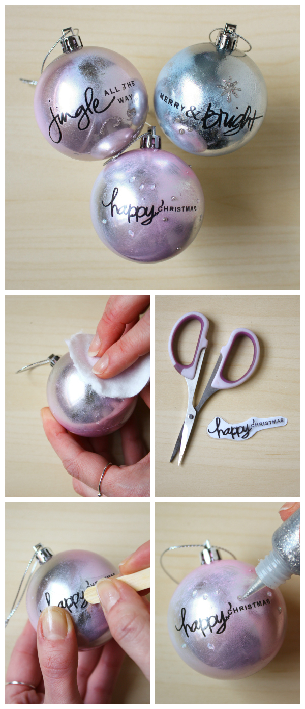 DIY Christmas Sentiment Baubles