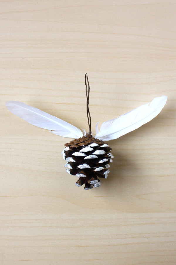 Pine Cone and Feather Christmas Decorations