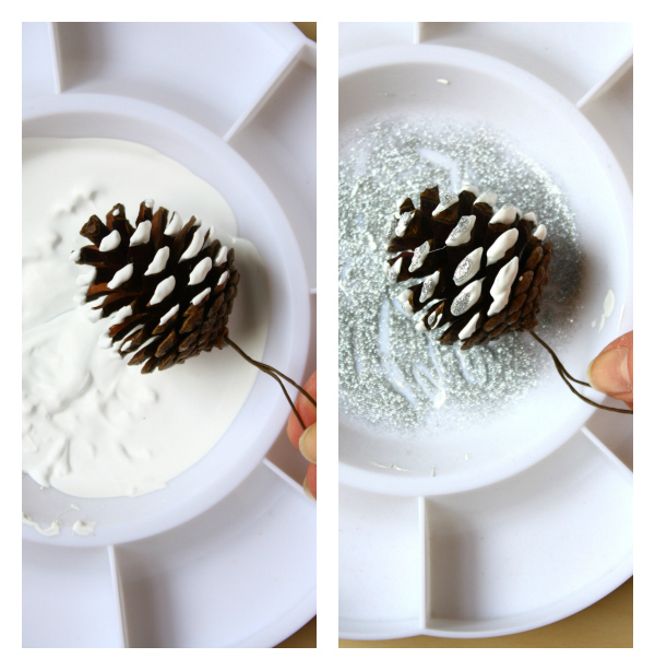 Pine Cone and Feather Christmas Decorations