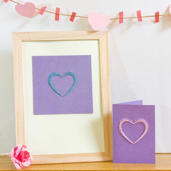 Paper Stitched Valentines Heart