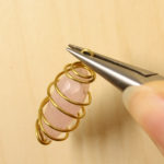Wire Wrapped Stone - Spiral Cage Necklace