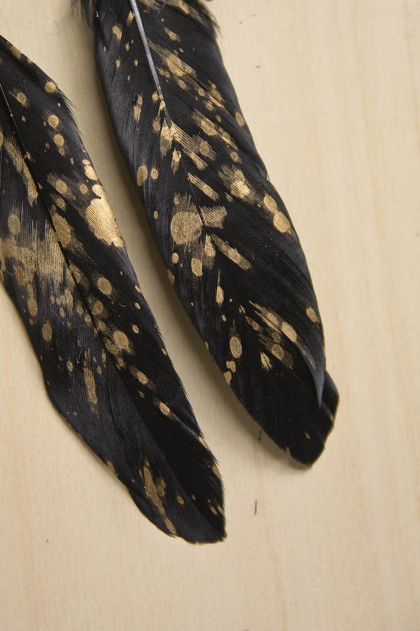 DIY Halloween Feather Earrings Tutorial by Make and Fable