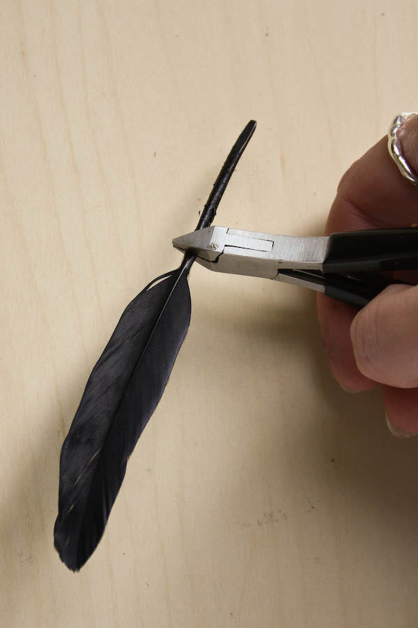 DIY Halloween Feather Earrings Tutorial by Make and Fable