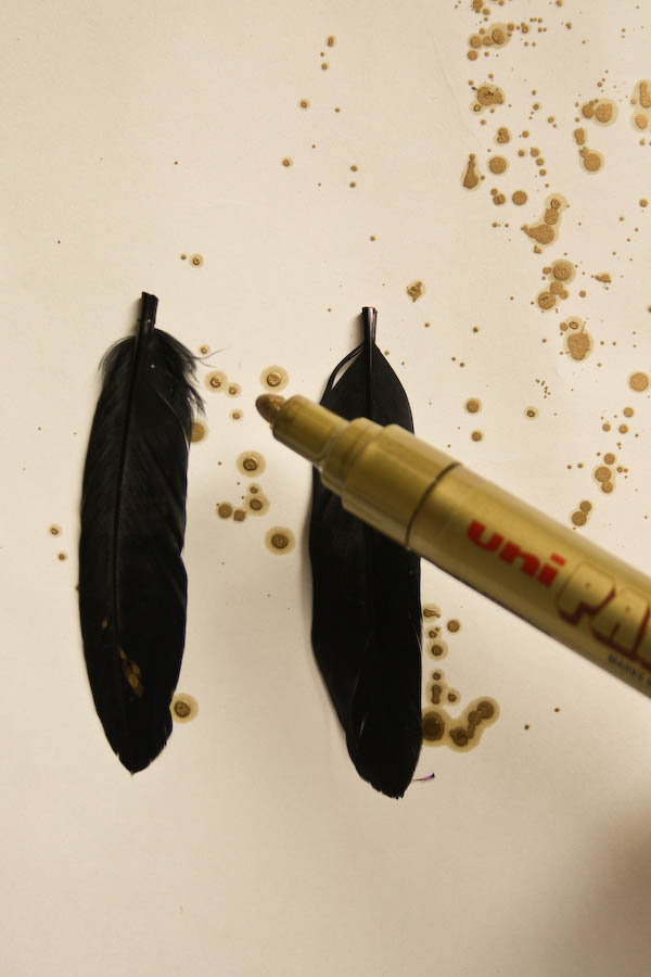 DIY Halloween Feather Earrings Tutorial by Make and Fable