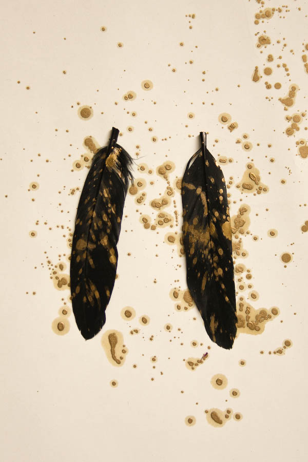 DIY Halloween Feather Earrings Tutorial by Make and Fable
