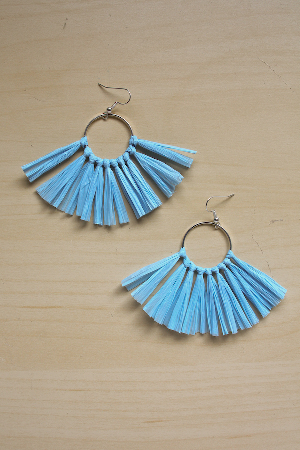 Raffia Earring DIY Tutorial by Make and Fable