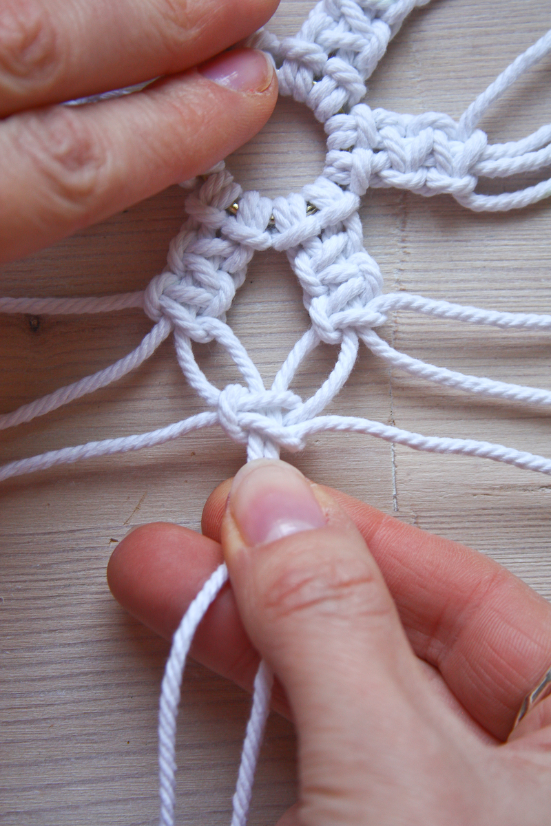 Macrame Snowflake DIY Christmas tutorial by Make and Fable