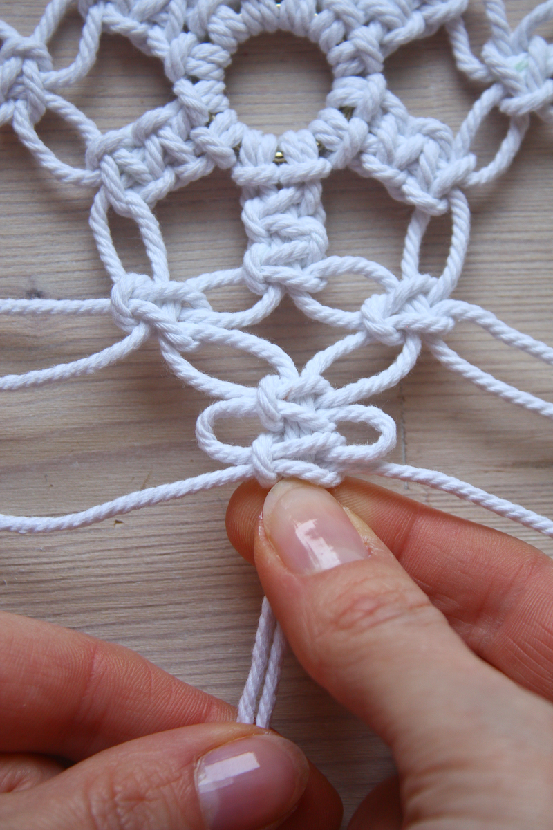 Macrame Snowflake DIY Christmas tutorial by Make and Fable