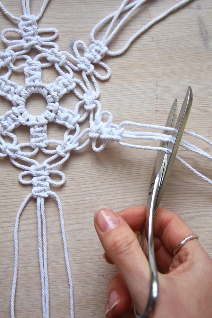 Macrame Snowflake DIY Christmas tutorial by Make and Fable