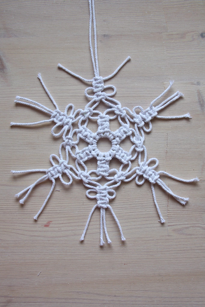 Macrame Snowflake DIY Christmas tutorial by Make and Fable