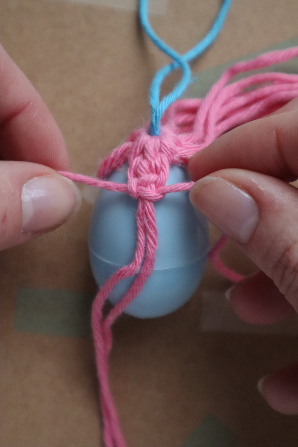 Macrame Easter Decoration tutorial by Make and Fable