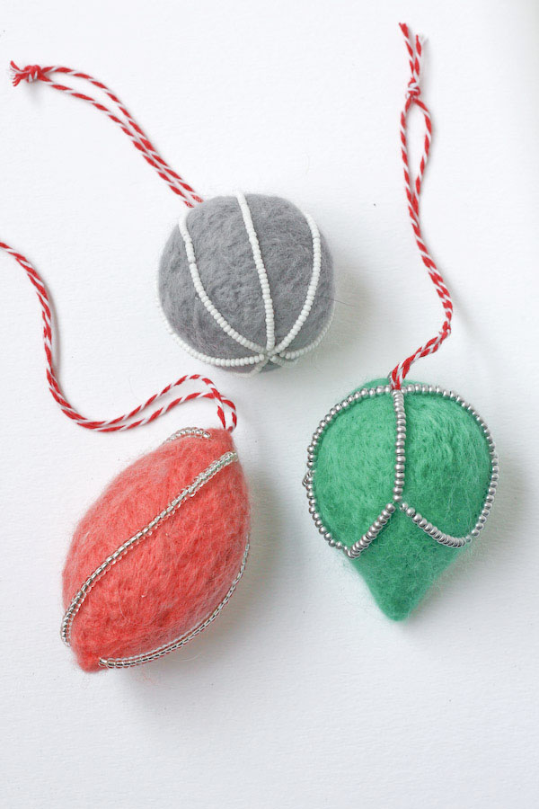 Pastel Needle Felt Christmas Decorations