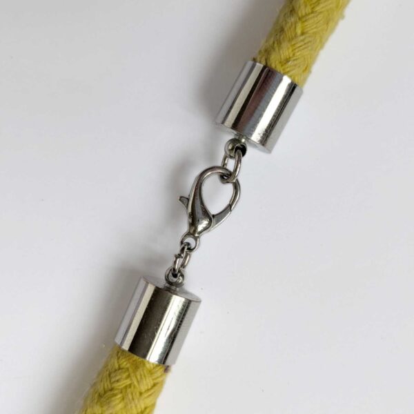 10mm Cord Ends and Clasp attached to yellow 10mm macrame cord