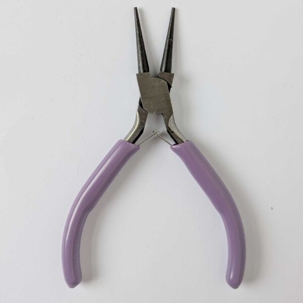 Roundnose pliers with purple handles